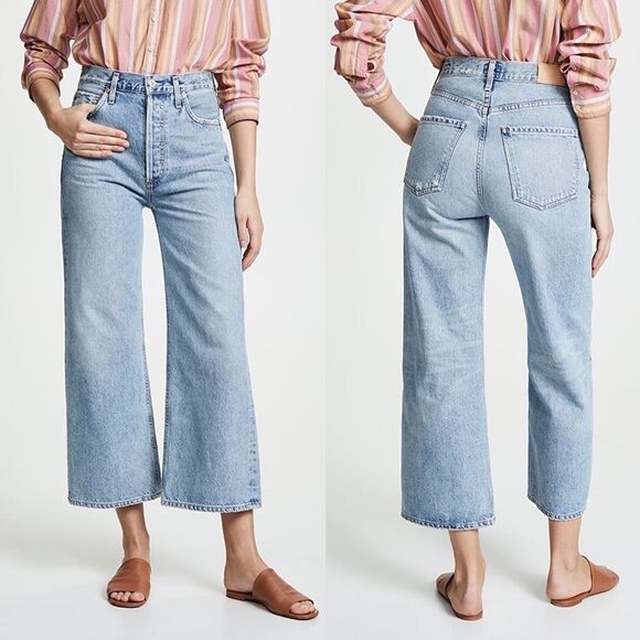 CITIZENS OF HUMANITY High Waisted Wide Leg Sacha Tularosa Jeans Light Blue 24 - Picture 5 of 11